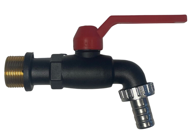 Dubbel dienstkraan polypropyleen 1/2"M