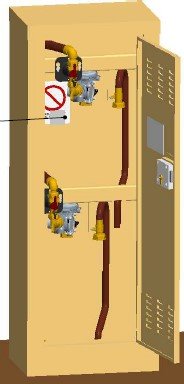 Kast voor 2 gasmeters 6m3/u 37mbar vertikaal