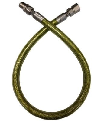 Inox gasslang EN14800 gekeurd 1/2MF  75cm+koppelingen