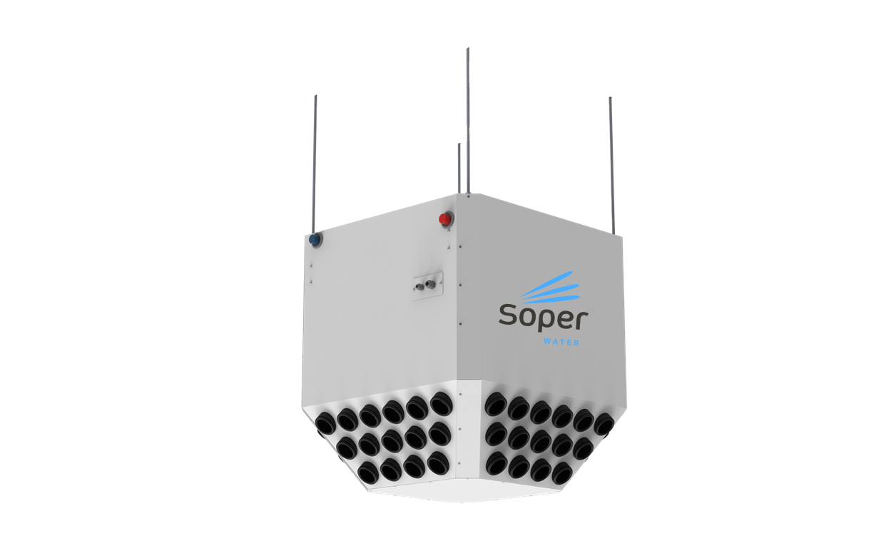 Luchtverhitter 19 kw lage temperatuur warmwater met uitblaasplenum