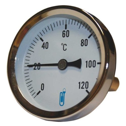 Thermometer BIM Ø100 0/120°C L=60mm koper