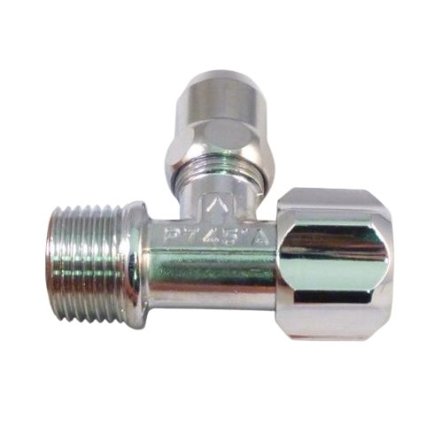 Schell haakse stopkraan 1/2M x 10 met hoge moer