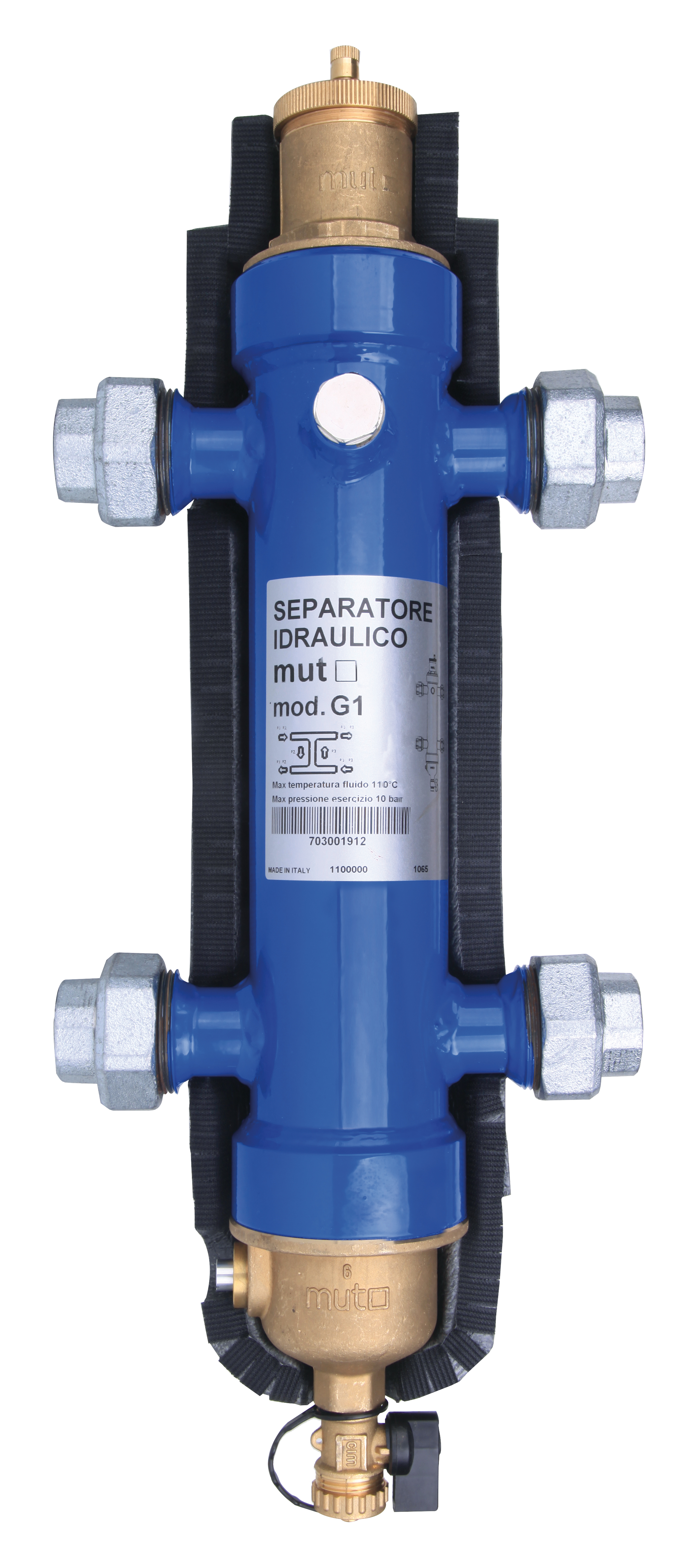 Evenwichtsfles 4x 4/4"M met koppelingen